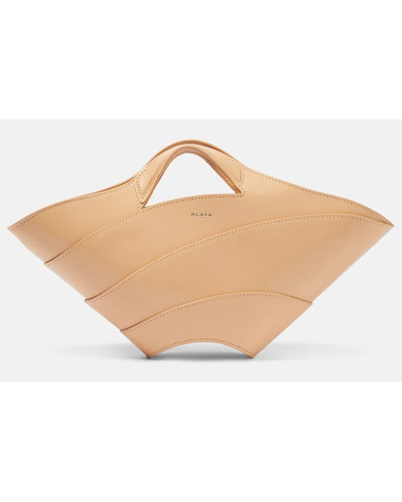 Alaïa Alaia Tote Khaima Small aus Leder Nude