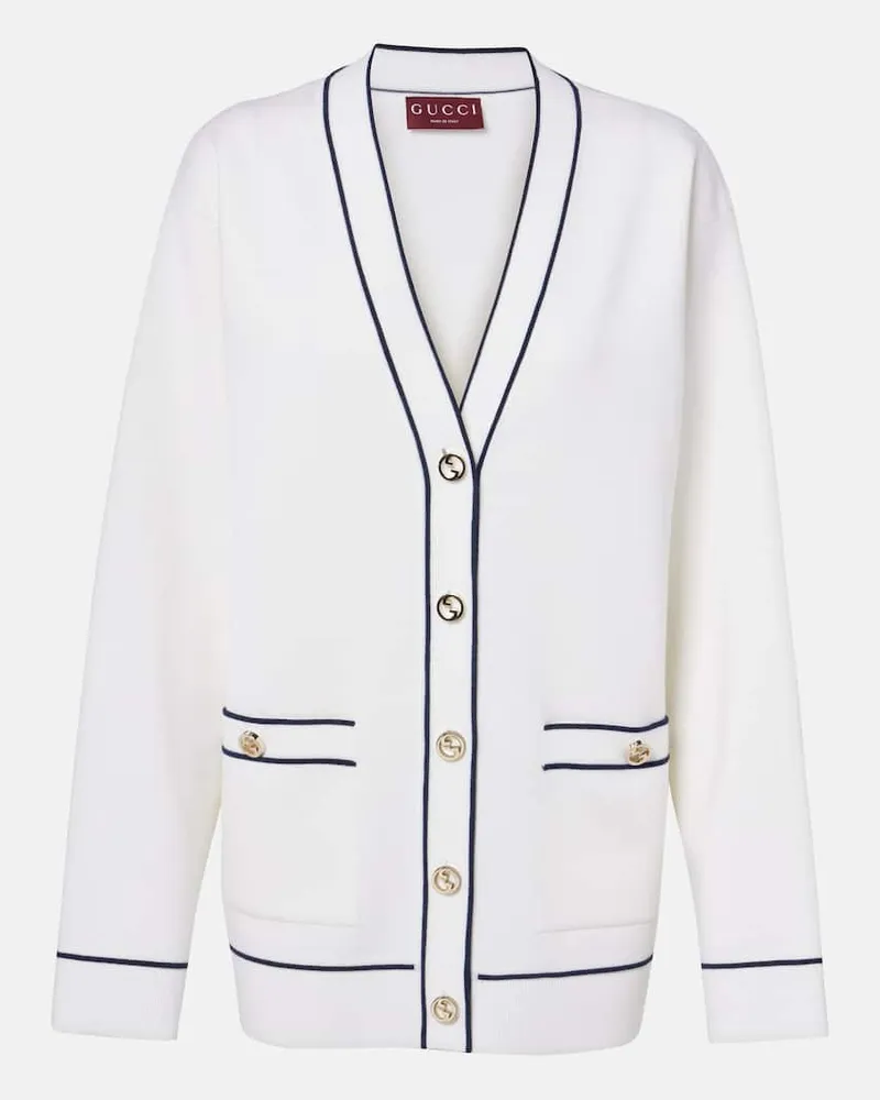 Gucci Cardigan aus Wolle Weiß
