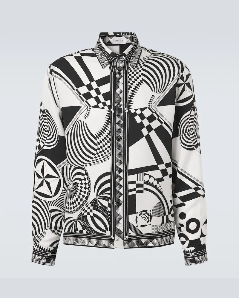 Versace Hemd aus Seiden-Twill Schwarz