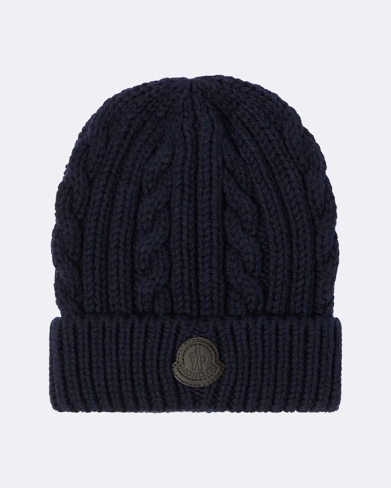 Moncler Mütze aus Schurwolle Blau