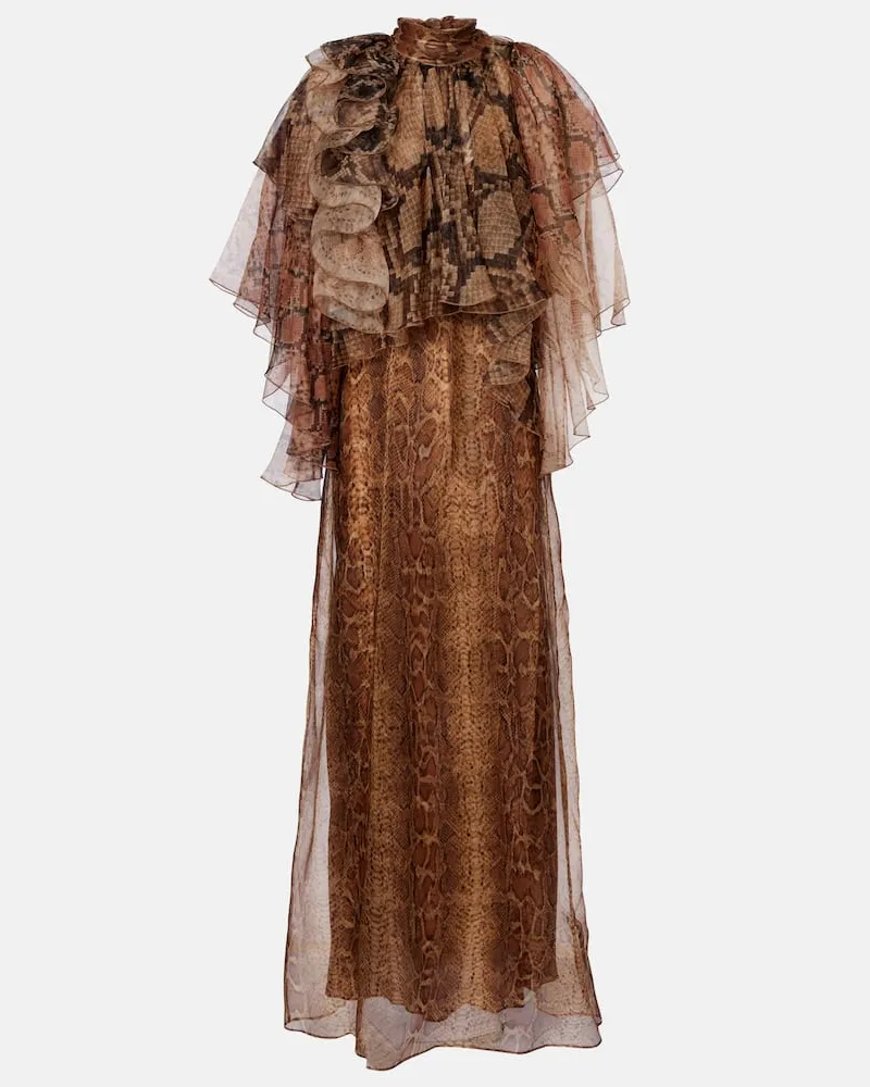 Zimmermann Robe Memento aus Seide Braun