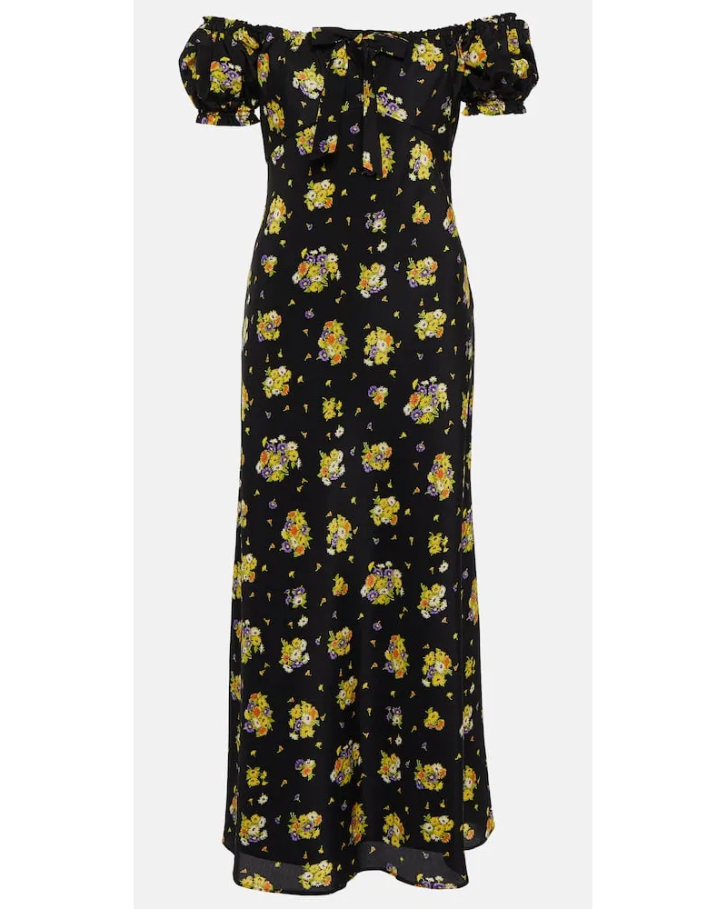 Alessandra Rich Maxikleid aus Seide Schwarz
