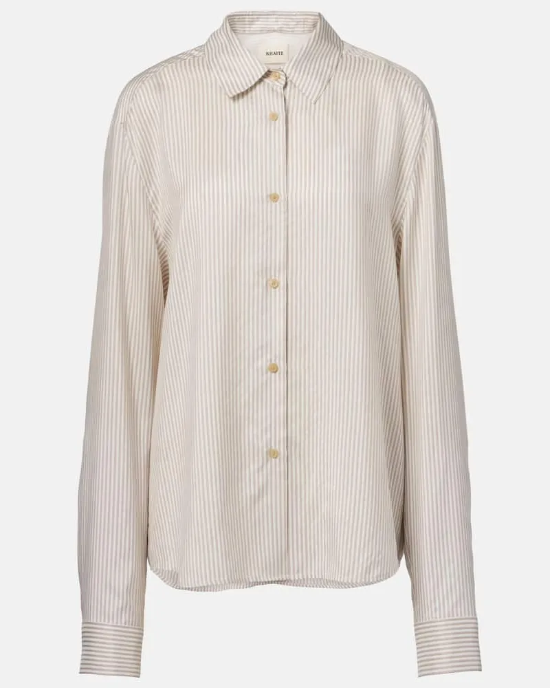 KHAITE Hemd Agro aus Seide Beige