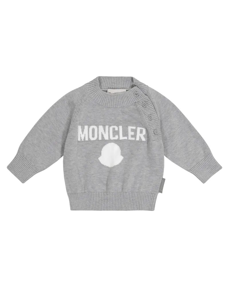 Moncler Baby Sweatshirt aus Baumwolle Grau
