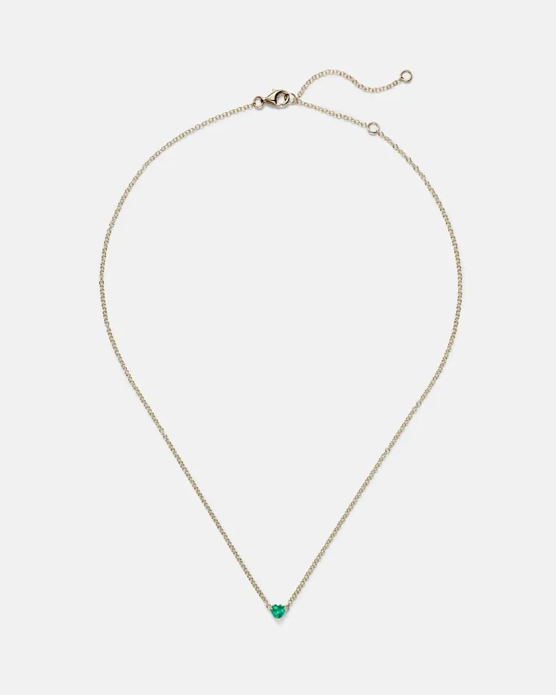 SHAY Halskette Baby Heart aus 18kt Gelbgold mit Smaragd Gold
