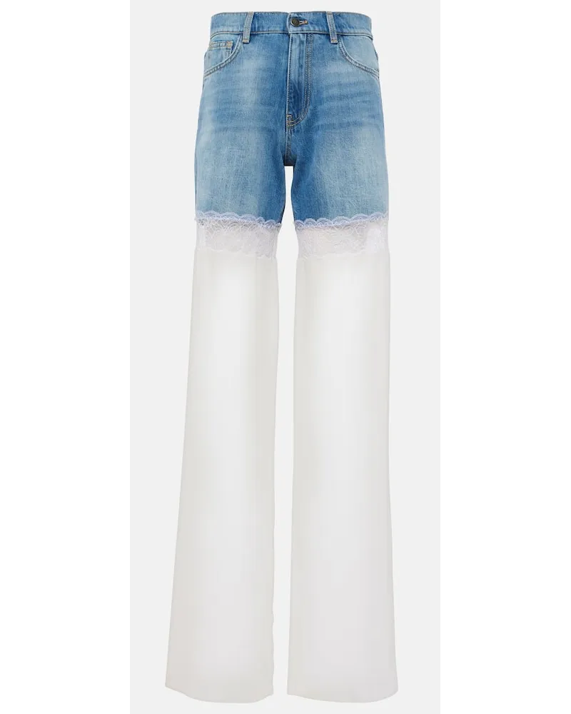 Nensi Dojaka High-Rise Wide-Leg Jeans mit Tuell Blau