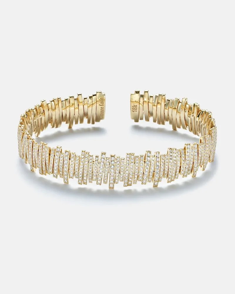 Suzanne Kalan Armreif Medium aus 18kt Gelbgold mit Diamanten Gold