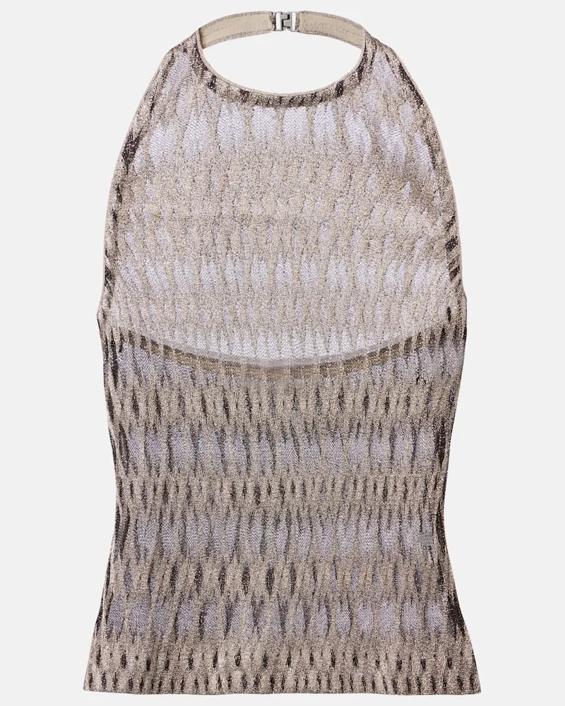 Missoni Top aus Lamé Beige