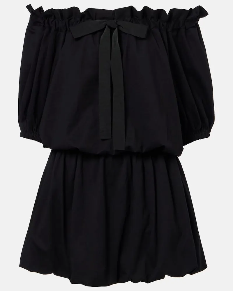 Patou Minikleid aus Baumwoll-Faille Schwarz