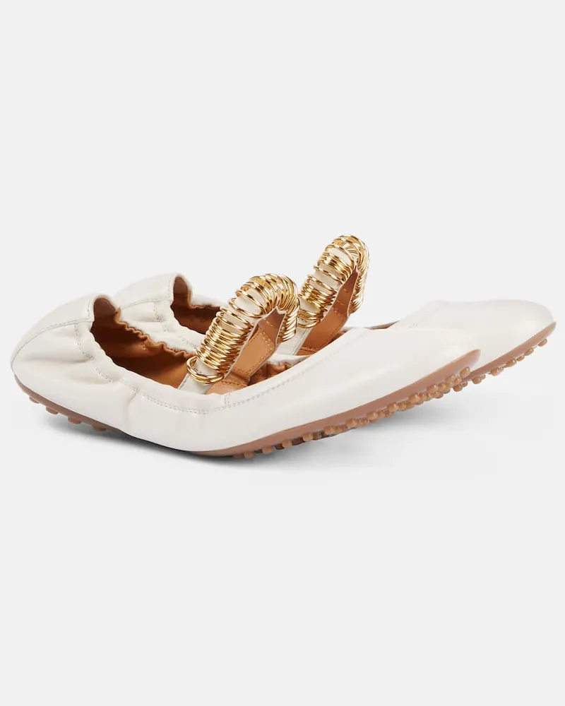 TOD'S Ballerinas aus Leder Weiß