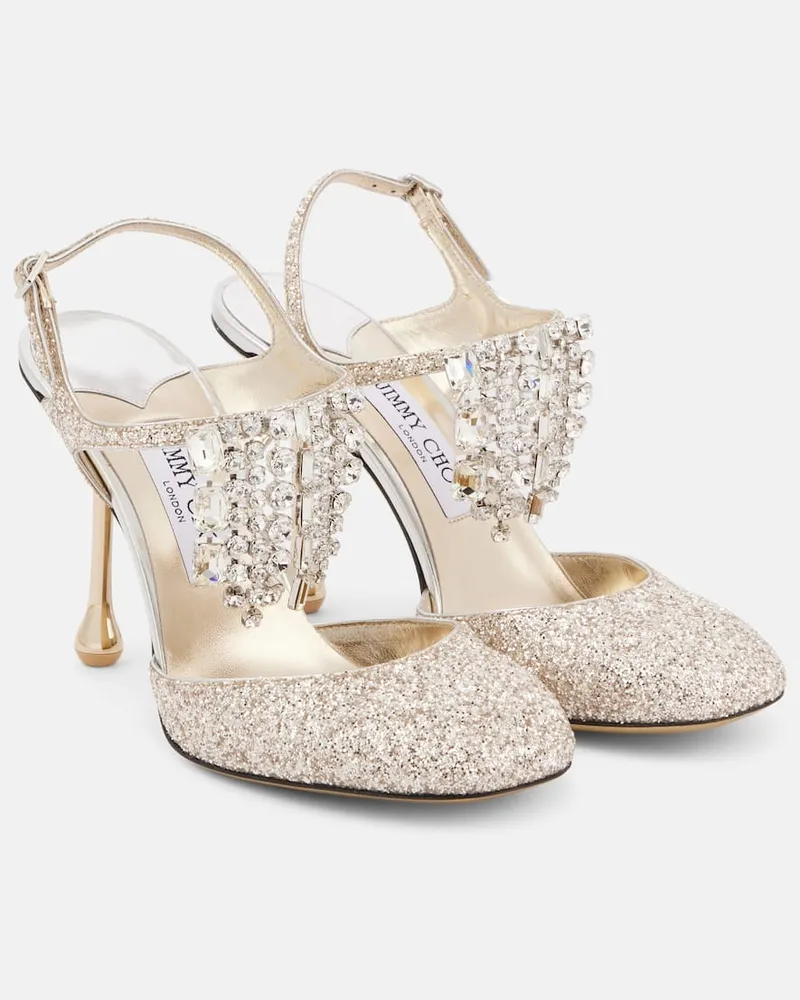 Jimmy Choo Pumps Verity 95 mit Glitter Silber