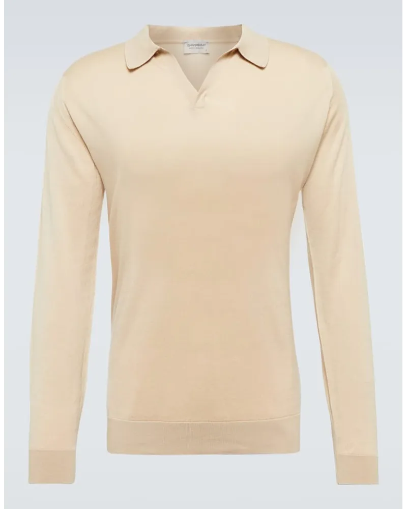 John Smedley Polopullover Puck aus Baumwolle Braun