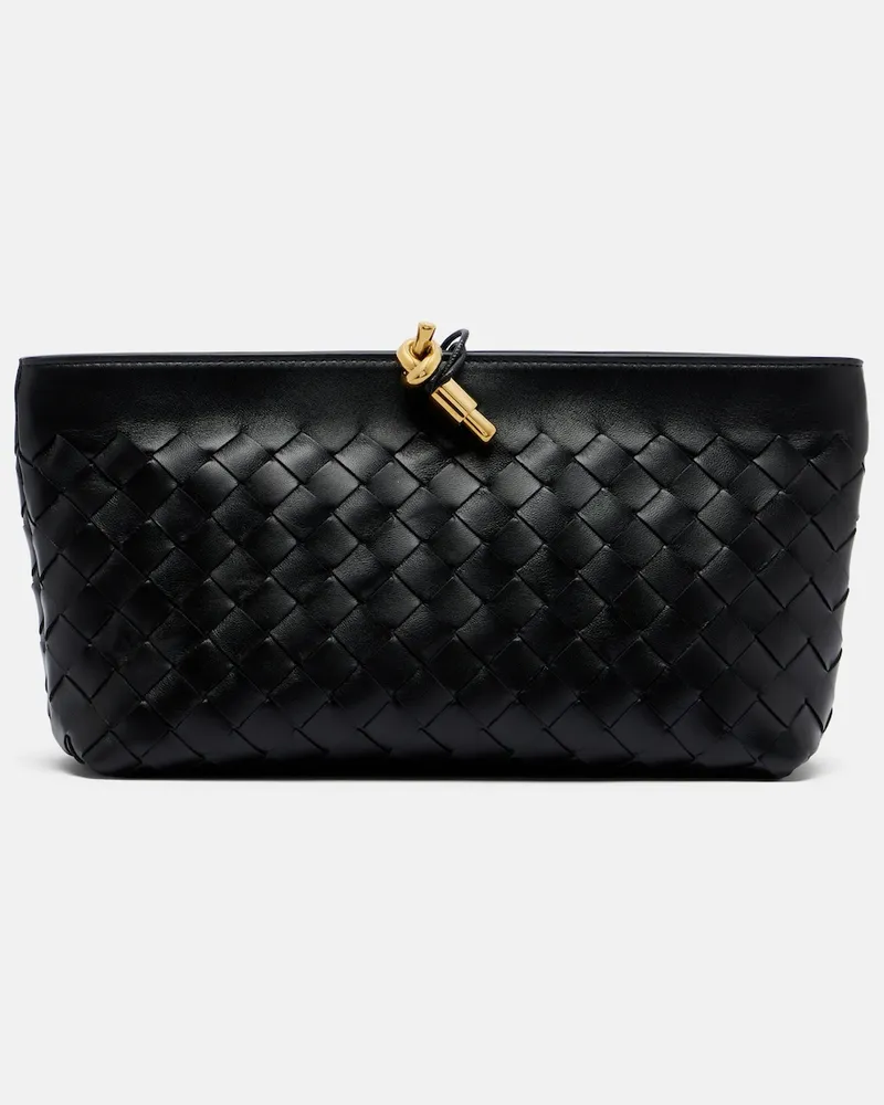 Bottega Veneta Clutch Andiamo Small aus Leder Schwarz