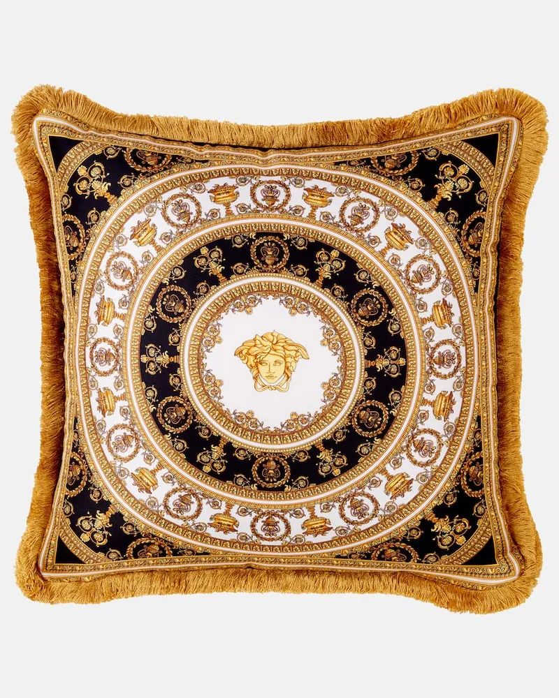 Versace Kissen I Love Baroque aus Seide und Baumwolle Braun