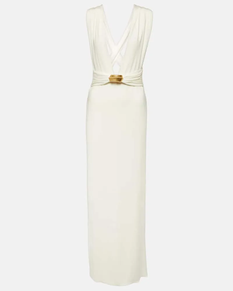 Tom Ford Verzierte Robe aus Jersey Weiß