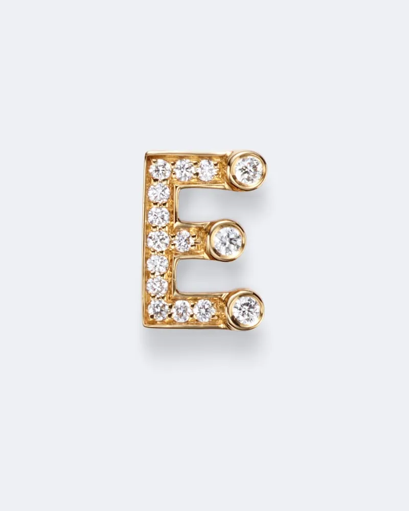 Sophie Bille Brahe Einzelner Ohrring Petite E aus 18kt Gelbgold mit Diamanten Gold