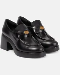 Miu Miu Plateau-Loafers aus Leder Schwarz