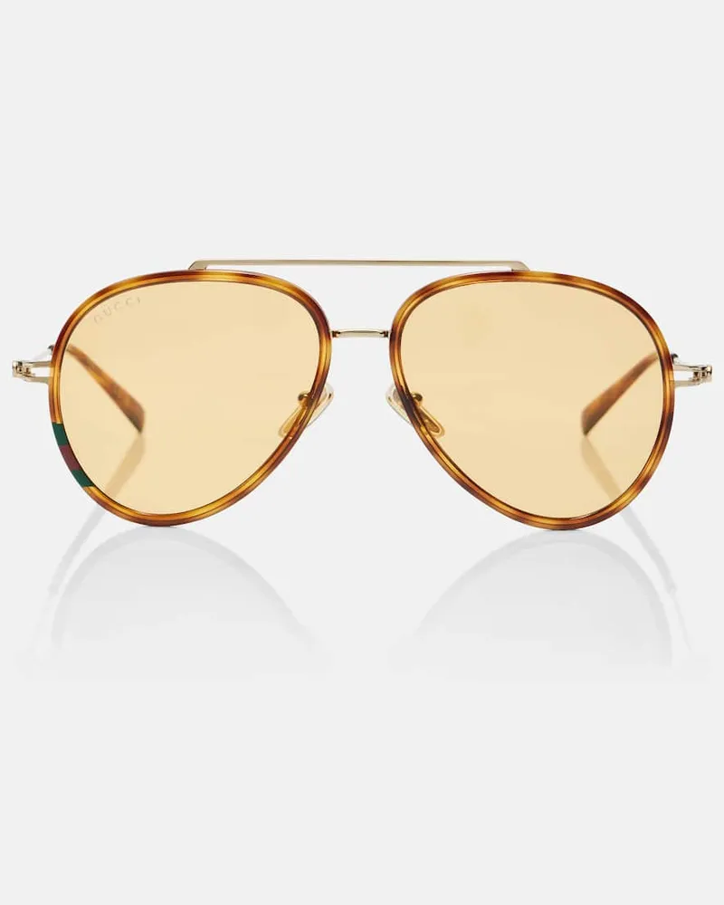 Gucci Aviator-Sonnenbrille GG Tiny Braun