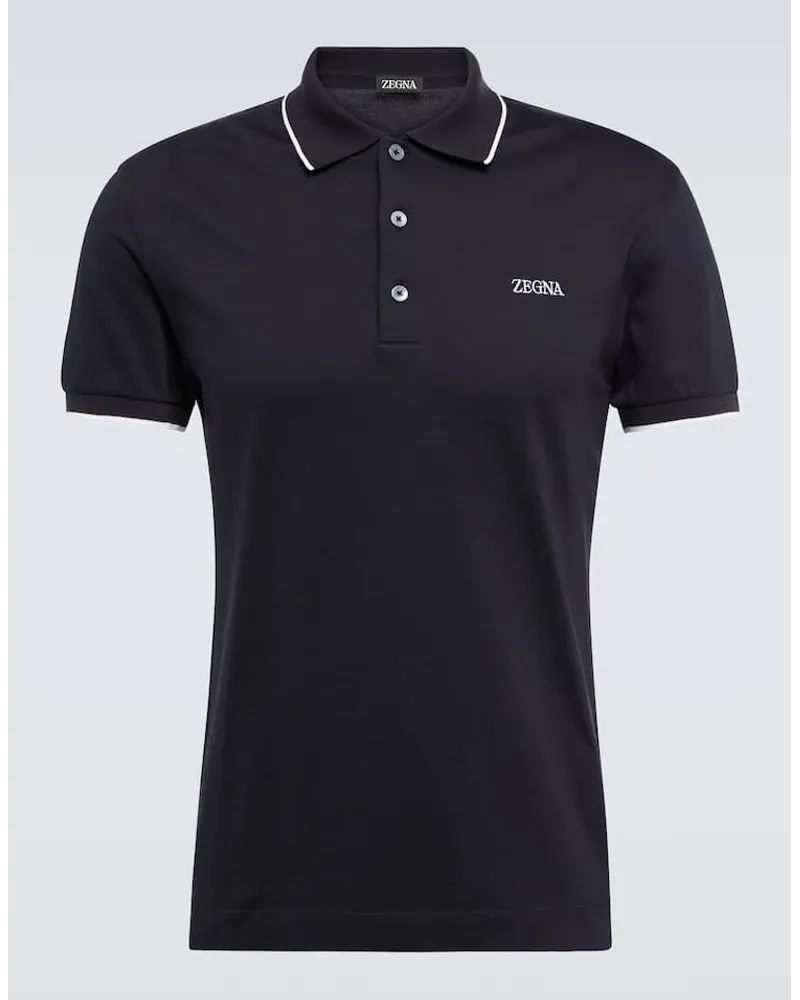 Ermenegildo Zegna Polohemd aus einem Baumwollgemisch Blau