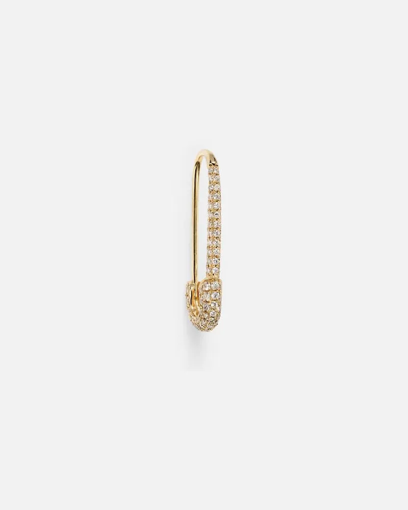 ANITA KO Einzelner Ohrring Safety Pin aus 18kt Gelbgold mit Diamanten Gold
