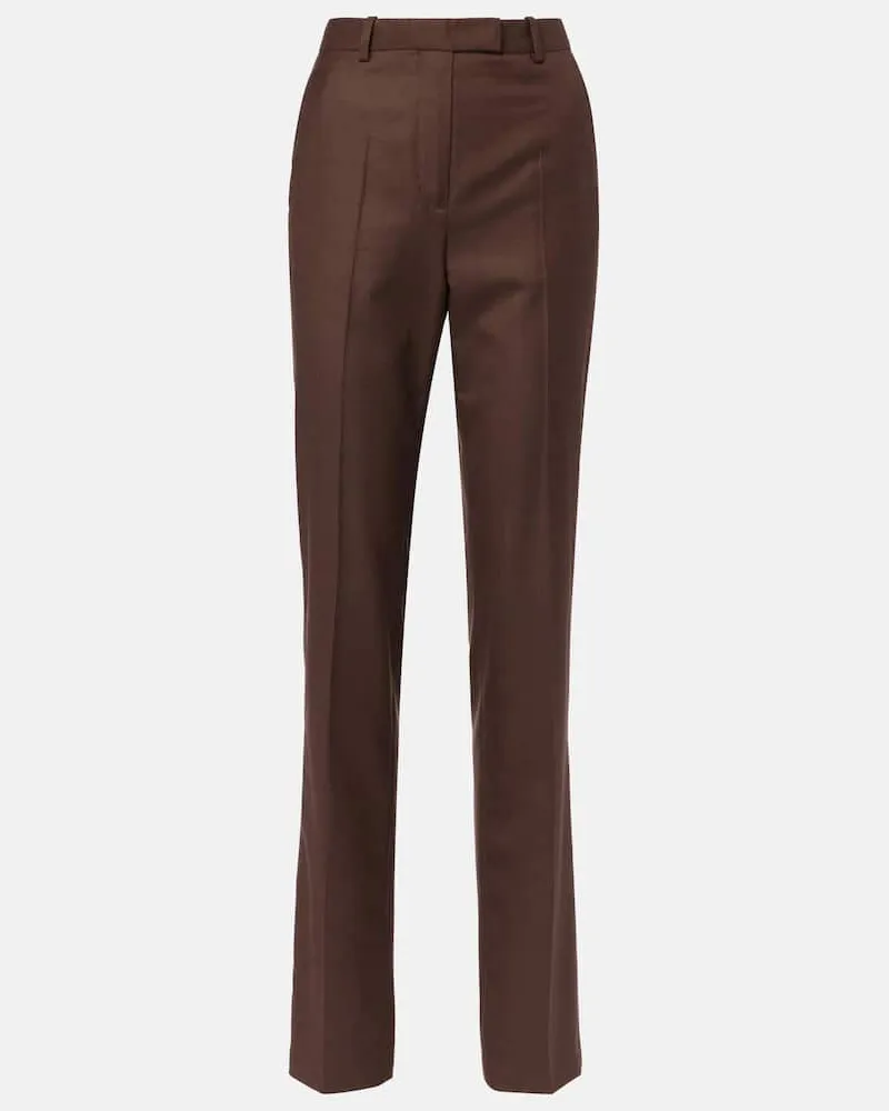 Loro Piana Gerade Hose Davey aus Schurwolle Braun