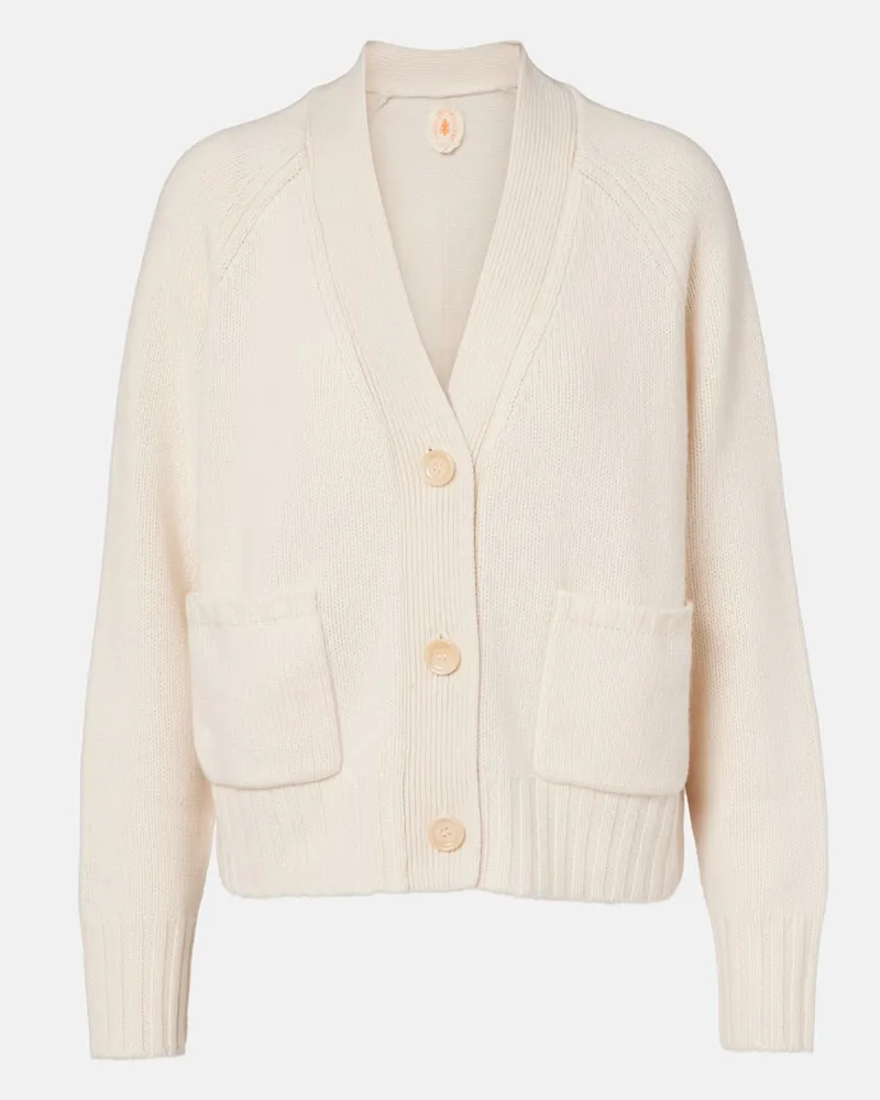 Jardin des Orangers Cardigan aus Kaschmir und Wolle Weiß