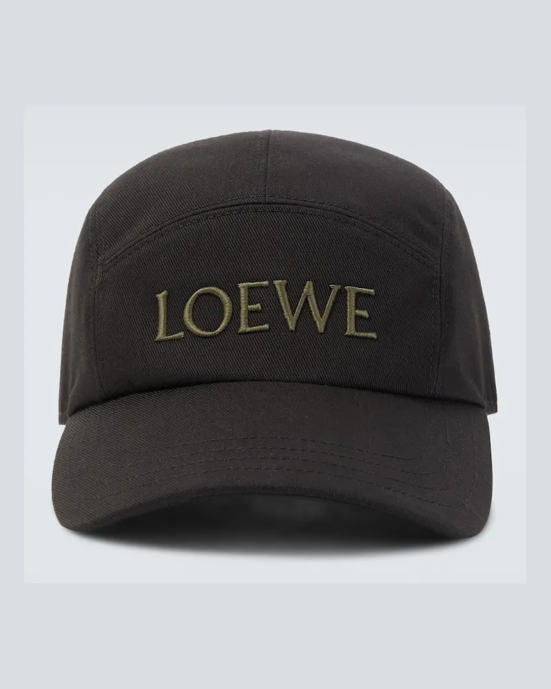 Loewe Baseballcap aus Baumwoll-Drill Schwarz