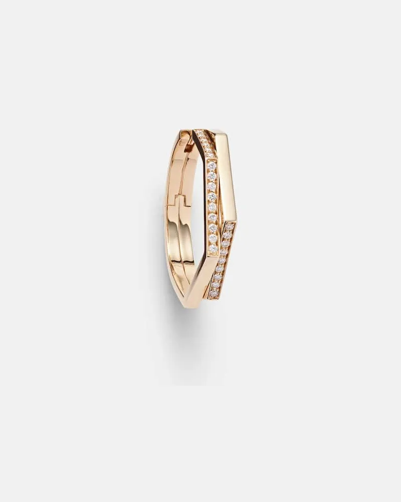 Repossi Einzelner Ohrring Antifer aus 18kt Roségold mit Diamanten Metallic
