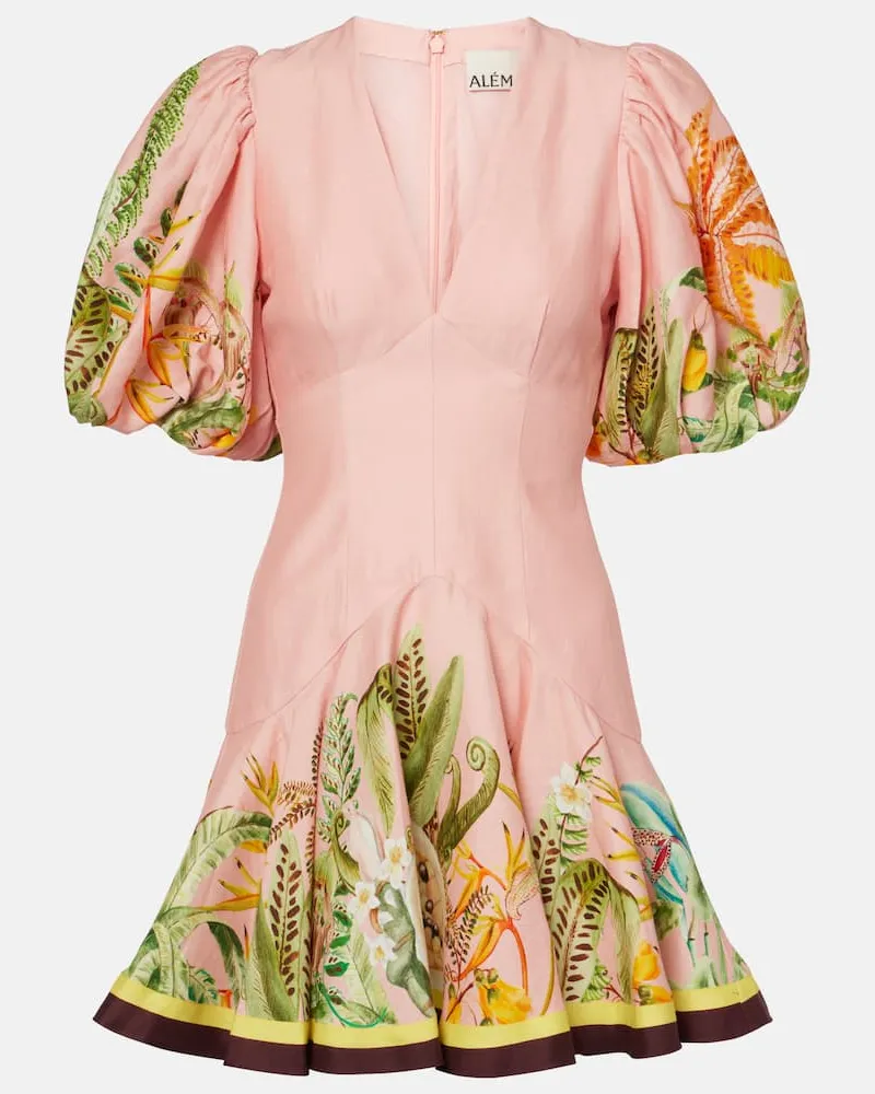 ALEMAIS Alémais Minikleid Papaya aus einem Leinengemisch Rosa