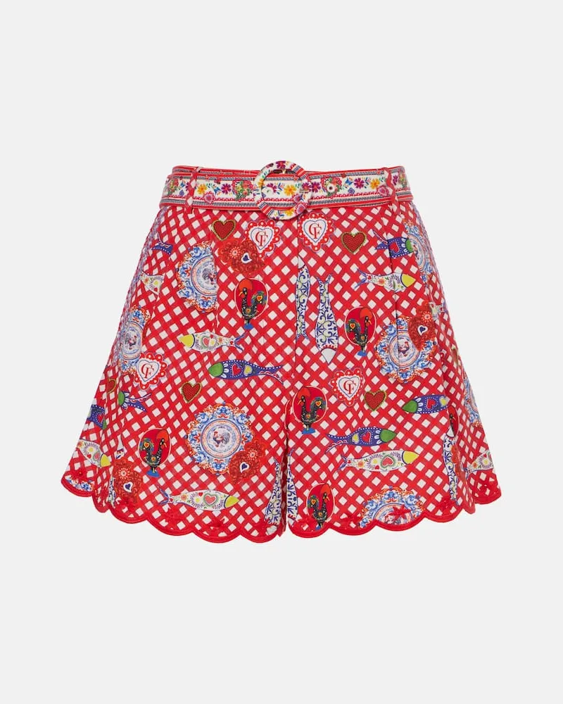 Camilla Bedruckte Shorts aus Baumwolle Multicolor