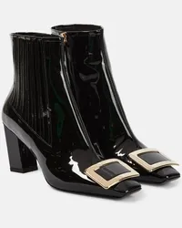 Roger Vivier Ankle Boots aus Lackleder Schwarz