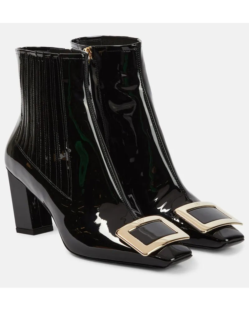 Roger Vivier Ankle Boots aus Lackleder Schwarz