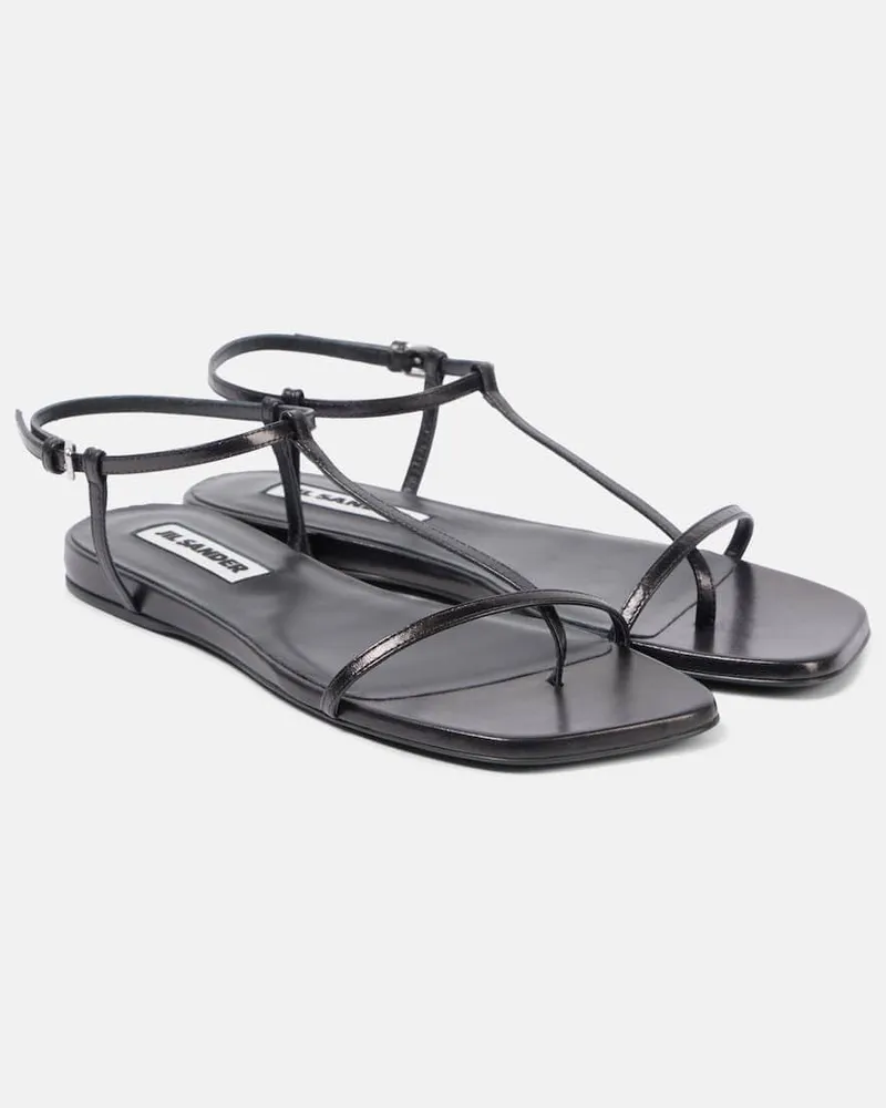 Jil Sander Sandalen aus Leder Schwarz