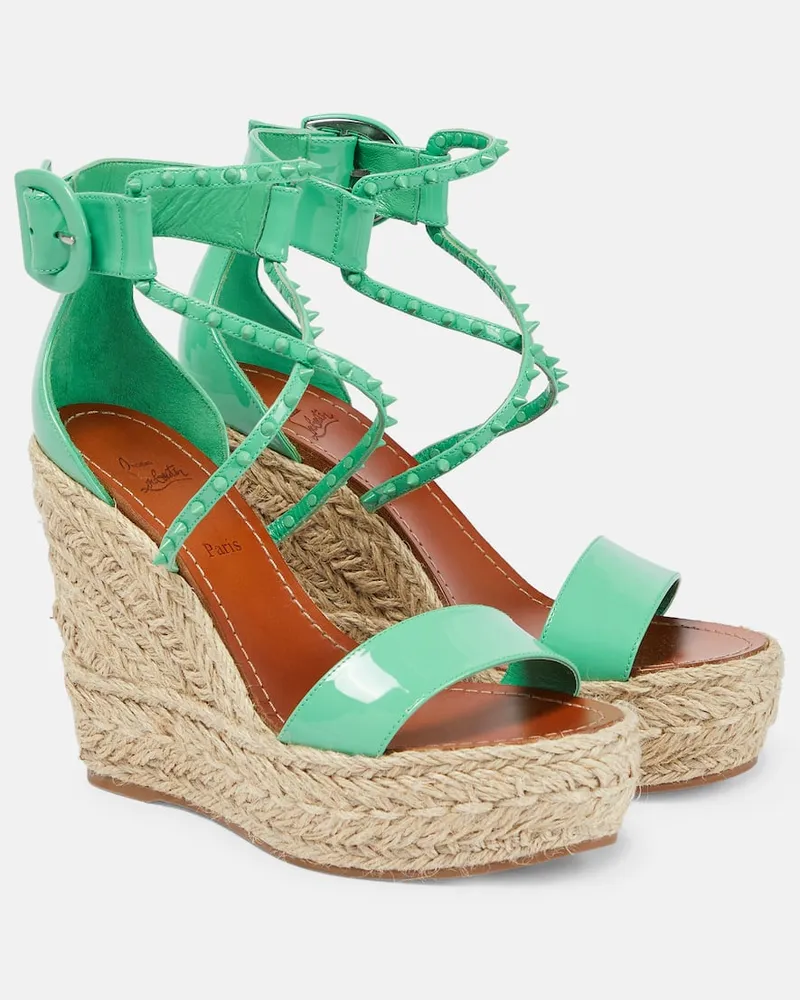 Christian Louboutin Wedge-Sandalen Chocazeppa 120 Grün