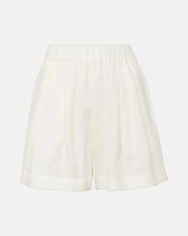 ASCENO Shorts Zurich aus Leinen Weiß