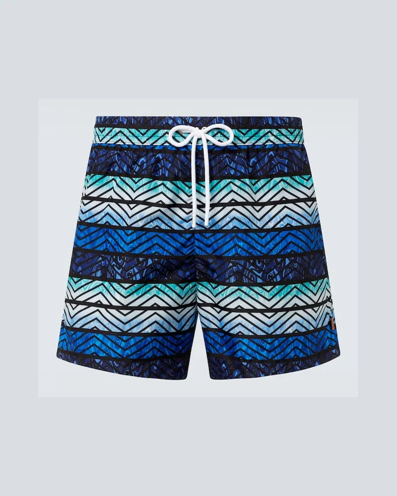 Missoni Bedruckte Badeshorts Blau