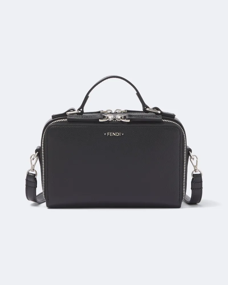 Fendi Crossbody Bag aus Leder mit Veloursleder Schwarz