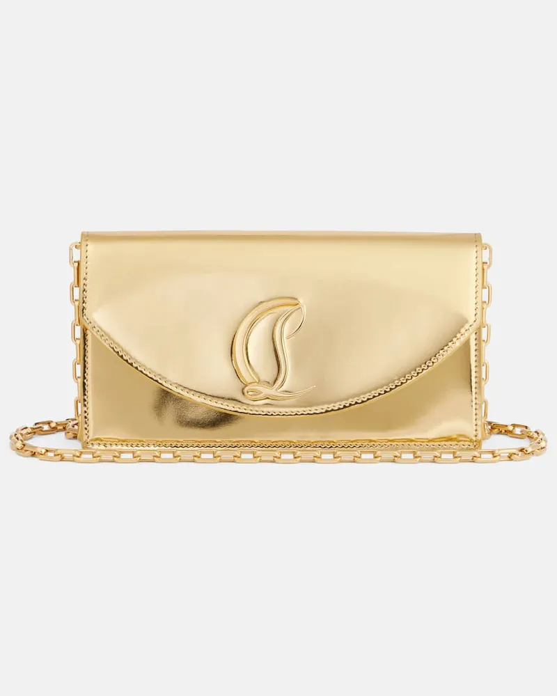 Christian Louboutin Clutch Loubi54 aus Metallic-Leder Gold