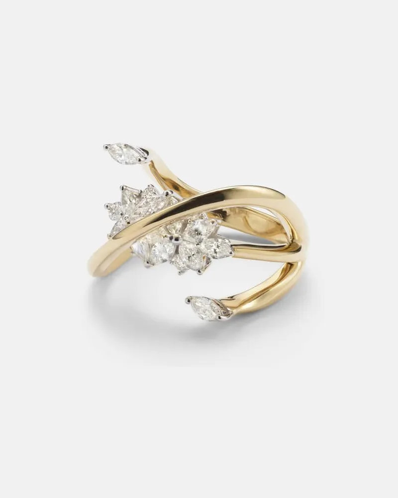 YEPREM Ring Golden Strada aus 18kt Gelb- und Weißgold mit Diamanten Gold