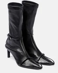 Jil Sander Stiefel aus Leder Schwarz