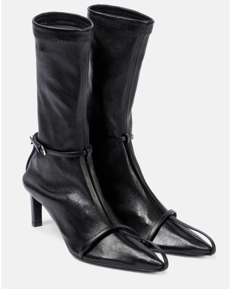 Jil Sander Stiefel aus Leder Schwarz