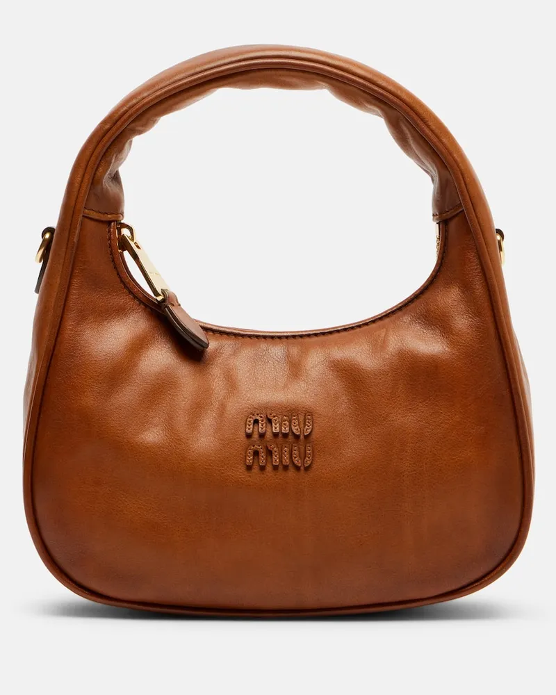 Miu Miu Schultertasche Wander aus Leder Braun