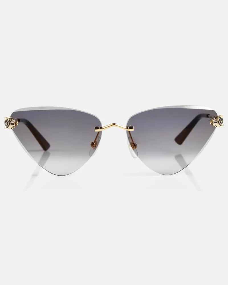 Cartier Cat-Eye-Sonnenbrille Gold