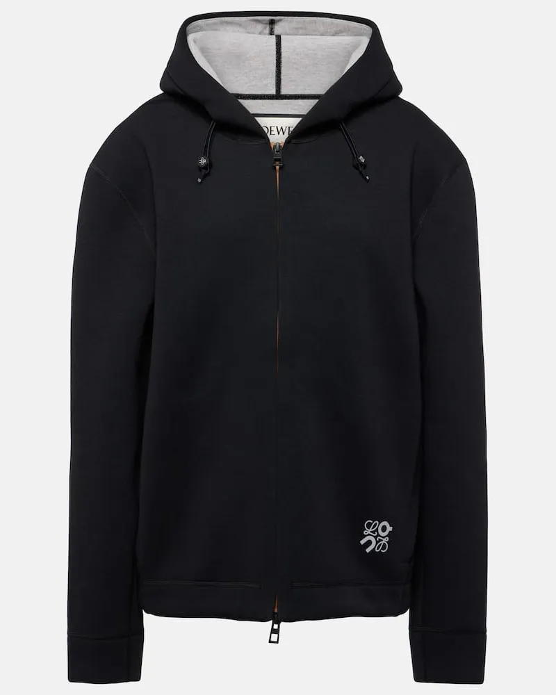 Loewe X On Kapuzenjacke aus Jersey Schwarz