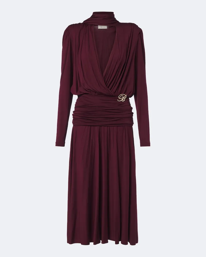 Blumarine Midikleid aus Jersey Burgunderrot