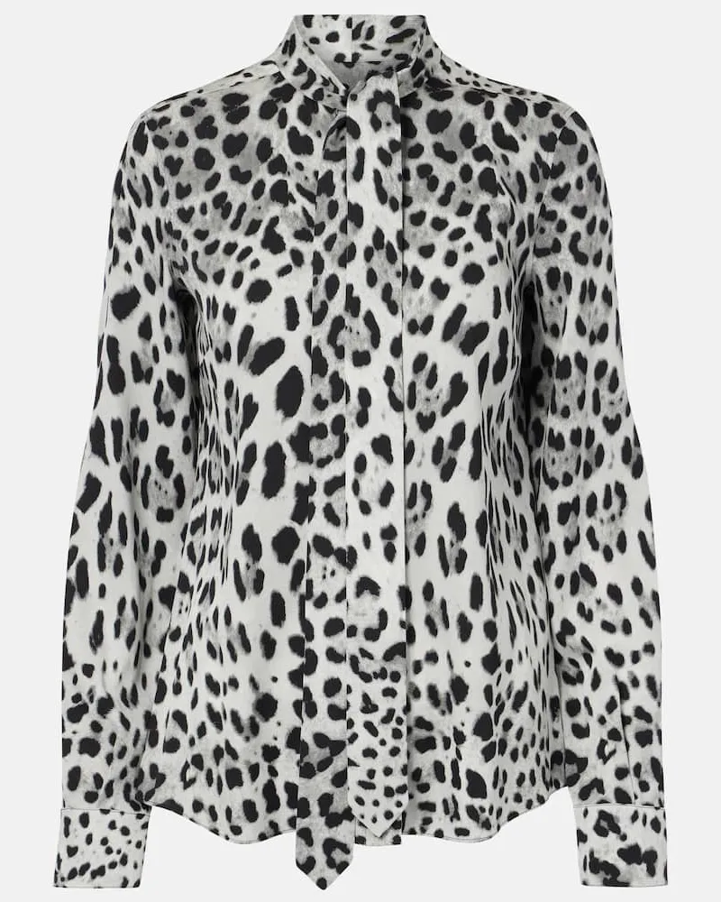 Dolce & Gabbana Schluppenbluse aus einem Seidengemisch Grau