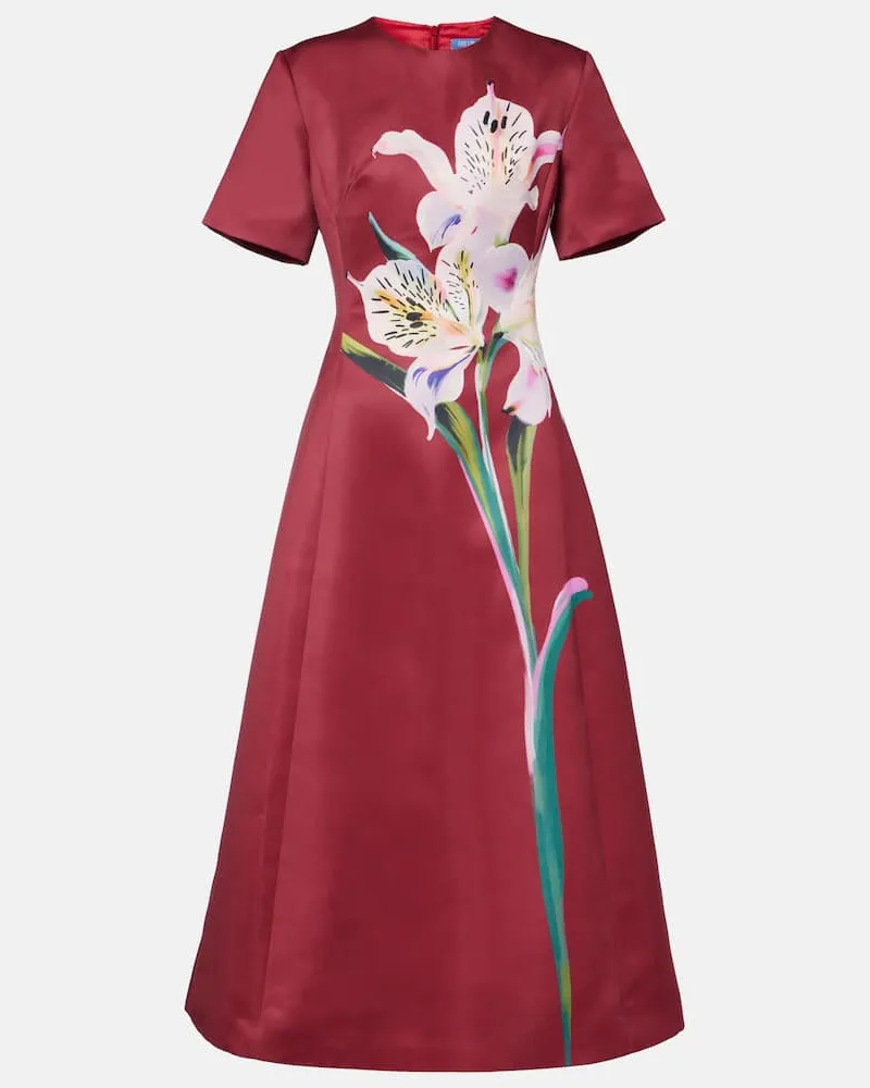 LEO LIN Midikleid Caroline aus Satin Burgunderrot