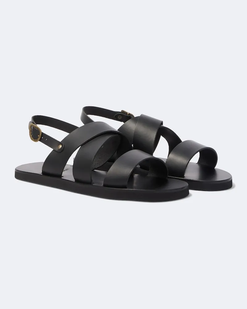 Ancient Greek Sandals Slingback-Sandalen Miltos aus Leder Schwarz