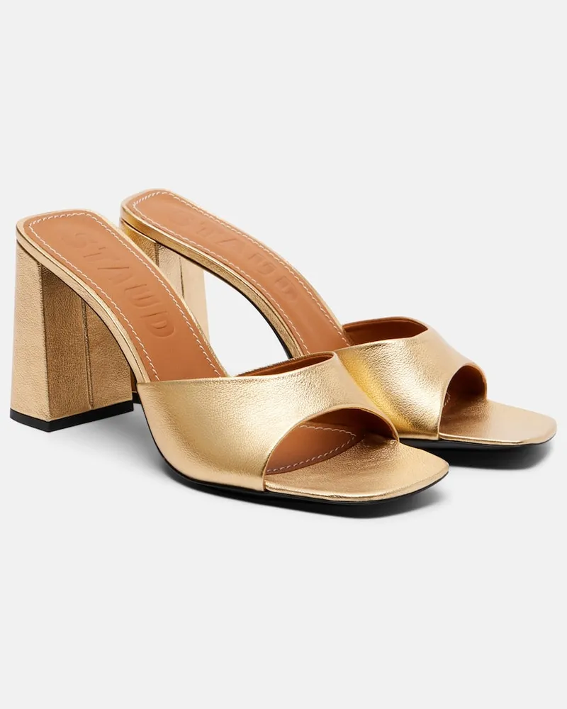 STAUD Pantoletten Sloane aus Leder Gold