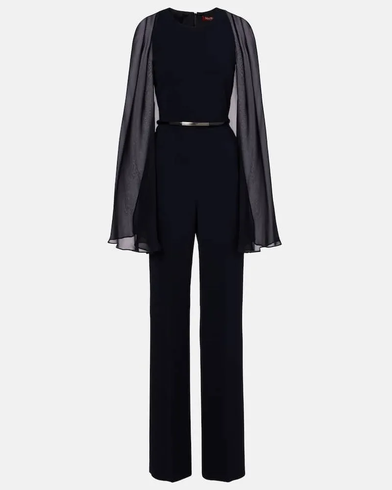 Max Mara Jumpsuit Vertice aus Cady Blau